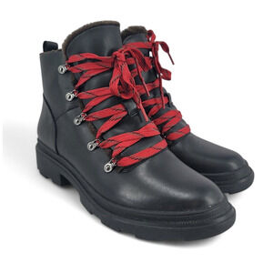 Naturalizer Julian Boots Black Leather‎ Fur Lined Lace Up Women’s 9.5M